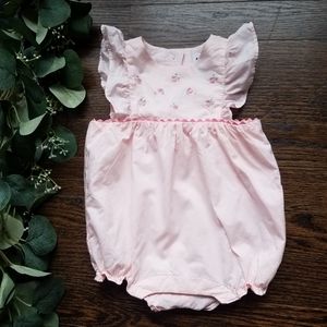 Janie and Jack Cotton Candy Pink Romper
